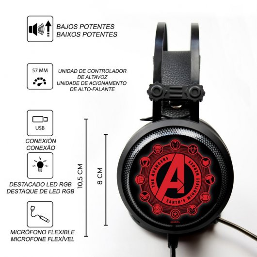 Casque de jeu Marvel 7.1 Avengers 003