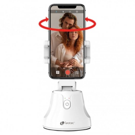 Base girevole wireless bianca Leotec 360 Selfie per smartphone