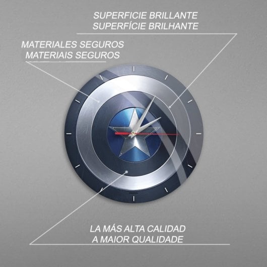 Marvel Captain America Wanduhr 001 Hellblau