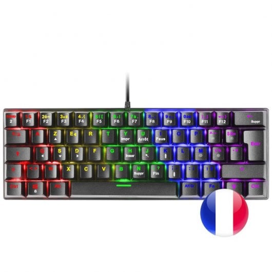 Mars Gaming MK60 Teclado Mecánico Negro FRGB Switch Azul Layout Francés