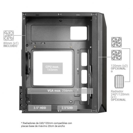 Mars Gaming MC-S1 Caja PC Micro-ATX Ultra-Compacta ARGB 12 Modos USB 3.0 Ventana Blanco