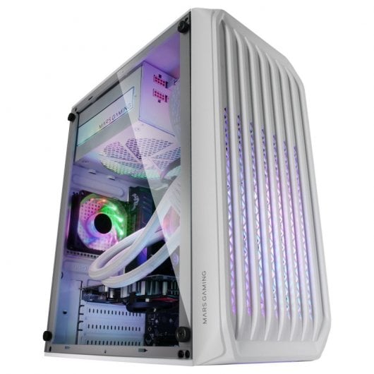 Mars Gaming MC-S2 Caja PC Micro-ATX Ultra-Compacta 2x Ventilador FRGB USB 3.0 Ventana Blanco