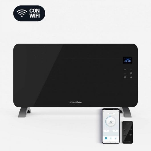 Universal Blue Cala Conta 5015B Panel Calefactor de Cristal Negro WiFi 1500W