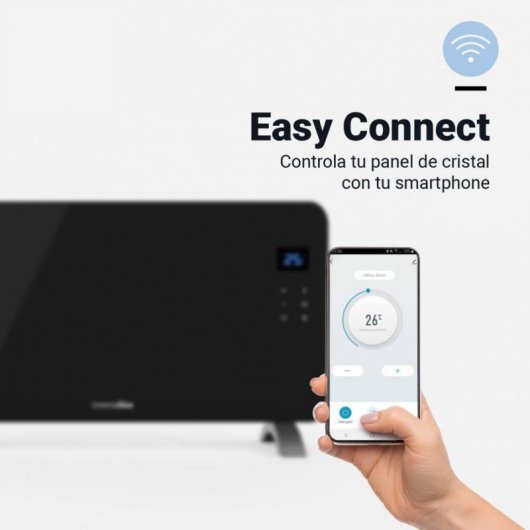 Universal Blue Cala Conta 5015B Panel Calefactor de Cristal Negro WiFi 1500W