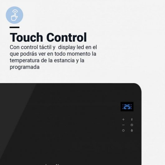 Universal Blue Cala Conta 5015B Panel Calefactor de Cristal Negro WiFi 1500W
