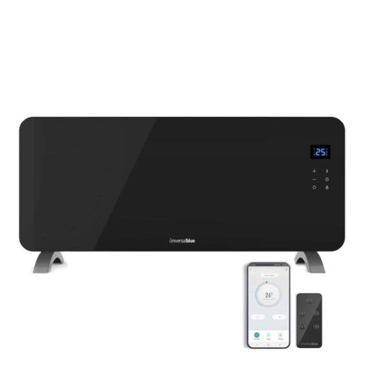 Universal Blue Cala Conta 5020B Panel Calefactor de Cristal Negro WiFi 2000W