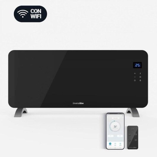 Universal Blue Cala Conta 5020B Panel Calefactor de Cristal Negro WiFi 2000W