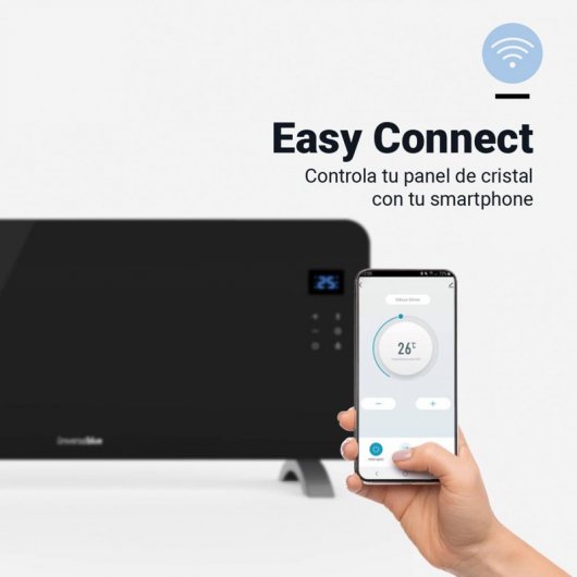 Universal Blue Cala Conta 5020B Panel Calefactor de Cristal Negro WiFi 2000W