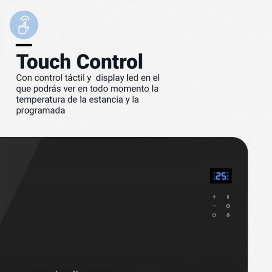 Universal Blue Cala Conta 5020B Panel Calefactor de Cristal Negro WiFi 2000W