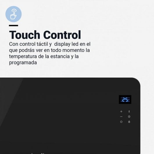 Universal Blue Cala Conta 5020B Panel Calefactor de Cristal Negro WiFi 2000W