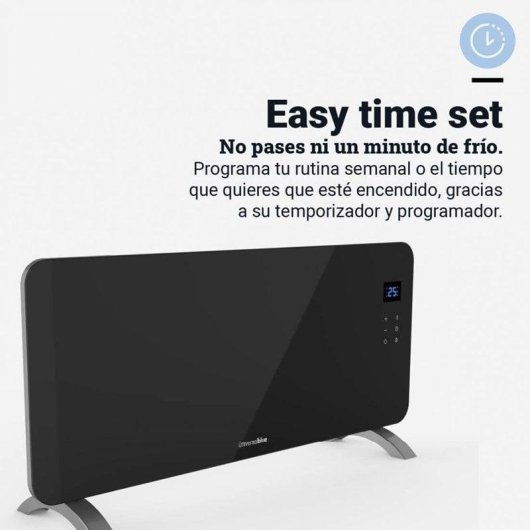 Universal Blue Cala Conta 5020B Panel Calefactor de Cristal Negro WiFi 2000W