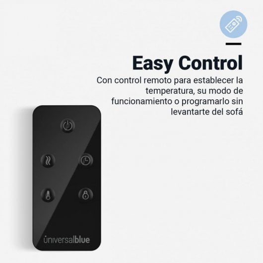 Universal Blue Cala Conta 5020B Panel Calefactor de Cristal Negro WiFi 2000W