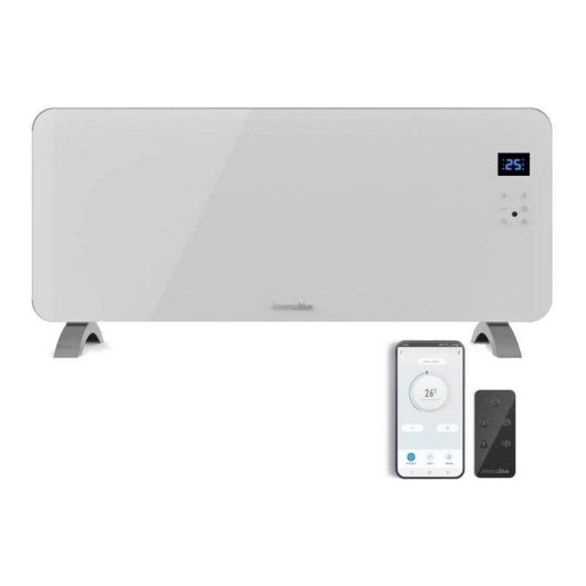 Pannello Radiante Universal Blue Cala Conta 2000W Wifi Vetro Bianco Programmazioni