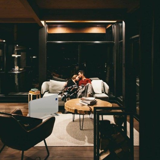 Pannello Radiante Universal Blue Cala Conta 2000W Wifi Vetro Bianco Programmazioni