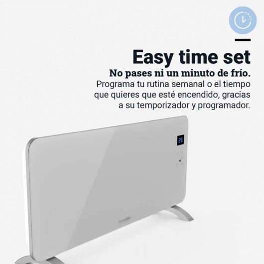 Pannello Radiante Universal Blue Cala Conta 2000W Wifi Vetro Bianco Programmazioni