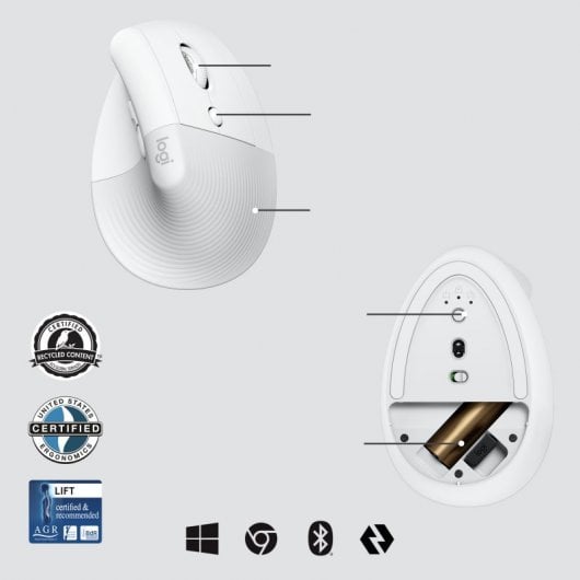 Logitech Lift for Business mouse Mano destra RF senza fili + Bluetooth Ottico 4000 DPI