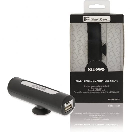 Sweex Powerbank 2500 mAh noir avec support pour smartphone