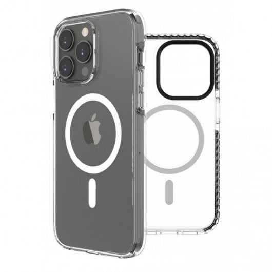 Muvit for Change Funda Recycletek Magsafe Shockproof 3m Transparente/Negra Apple iPhone 14 Pro