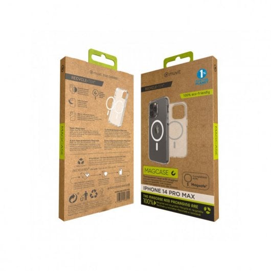 Custodia trasparente Muvit for Change Recycletek Magsafe per Apple iPhone 14 Pro Max
