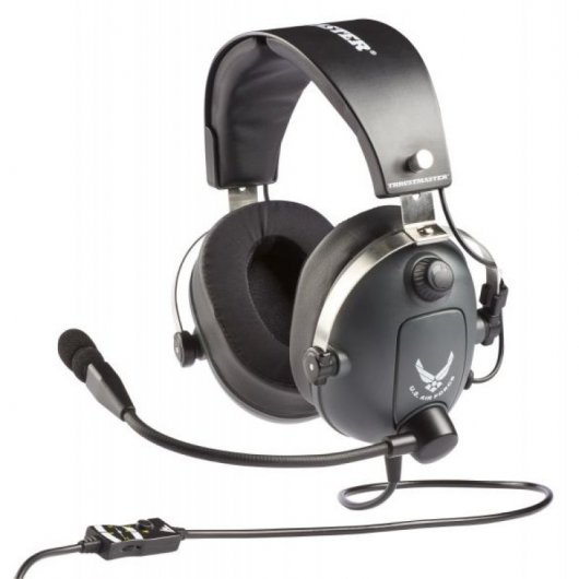 Thrustmaster T.Flight U.S. Air Force Écouteurs Avec fil Arceau Contrôle de l’aviation/du trafic aérien Noir, Gris