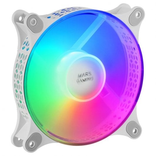 Mars Gaming MFDUO Kit 2 Ventoinhas FRGB Rainbow 120mm Brancas