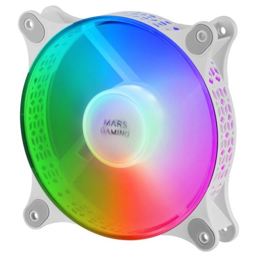 Mars Gaming MFDUO Kit 2 Ventoinhas FRGB Rainbow 120mm Brancas