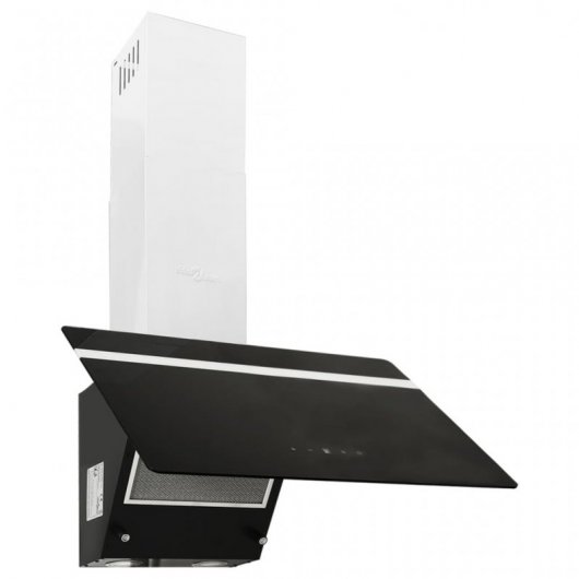 VidaXL Hotte décorative 60 cm C Acier inoxydable/Verre trempé Noir