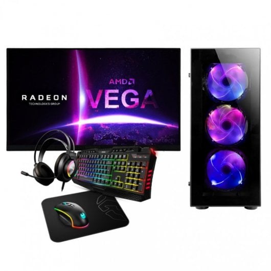 Arizone PackFormula PC AMD Ryzen 5 4600G/16GB/480GB SSD + Monitor 24" Led FullHD + Combo Gaming