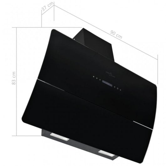 VidaXL Hotte décorative 90 cm D Inox/Noir