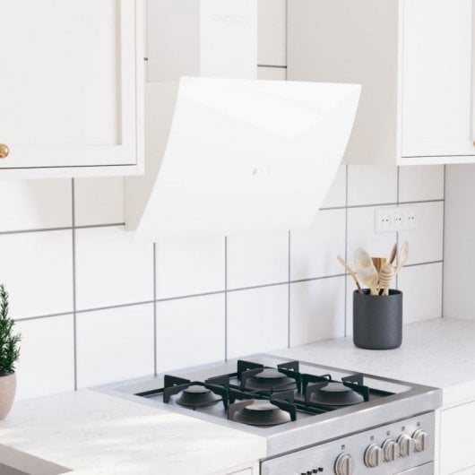Campana decorativa VidaXL 60 cm in acciaio inossidabile/vetro temperato bianco