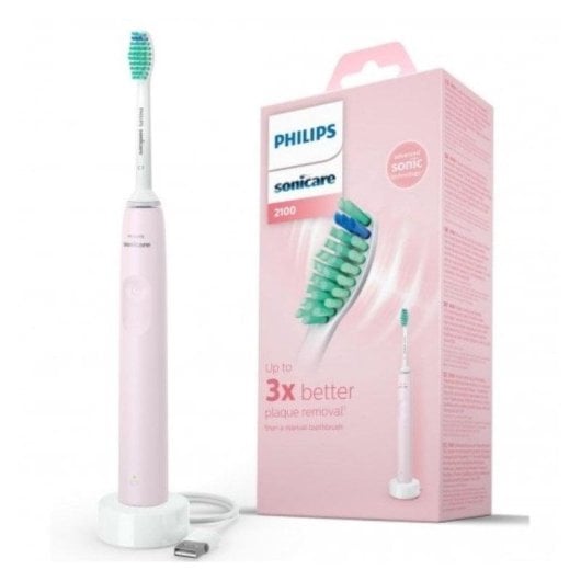 Brosse à dents électrique Philips Sonicare 2100 Rose technologie sonique minuterie LED