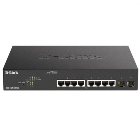 Switch administrable D-Link DGS-1100-10MPV2/E 8 ports PoE Gigabit + 2 SFP