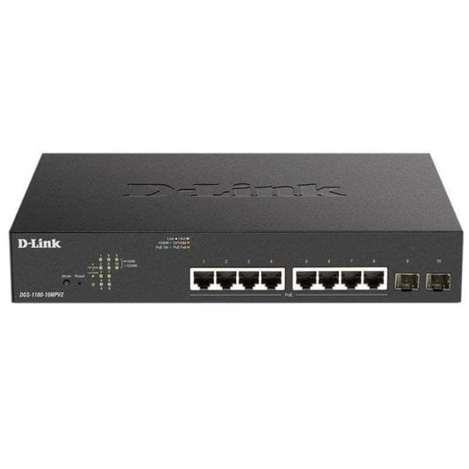 Switch Gestionado D-Link DGS-1100-10MPV2/E 8 Ports Gigabit PoE+ 2 SFP