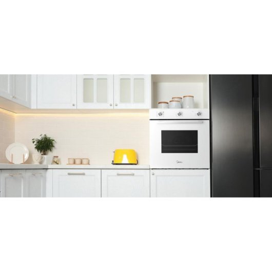 Forno Multifunções Midea MCO6070MMAJ Limpeza Manual 70L 60cm A Guias Telescópicas Inox Preto
