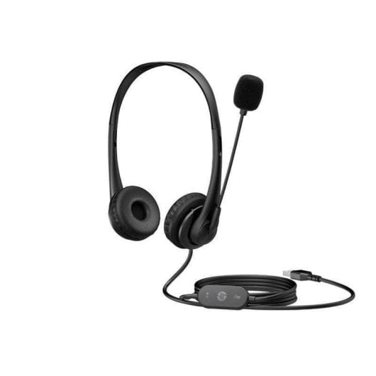 Auriculaires HP G2 filaires USB-A pour bureau avec réduction de bruit passive noirs