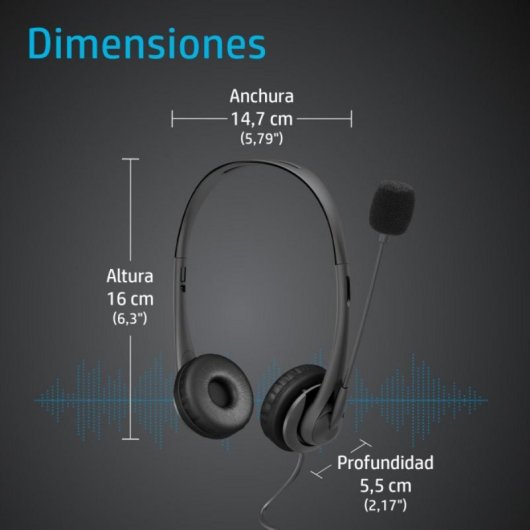 Auriculares HP G2 com fio Jack 3,5 mm Cancelamento de Ruído para Escritório Preto