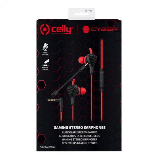 Cuffie da gioco Celly CyberWired nere/rosse