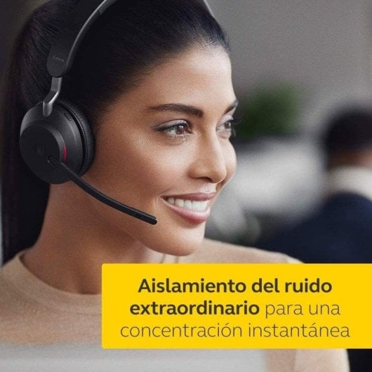 Auricolari Jabra Evolve2 65 Wireless Bluetooth per Ufficio con Cancellazione Rumore, Nero