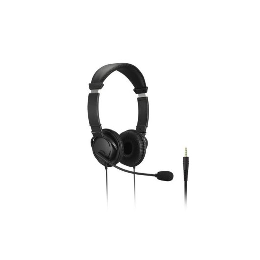 Auriculares Kensington con cable, cancelación de ruido, micrófono boom y control volumen Negro