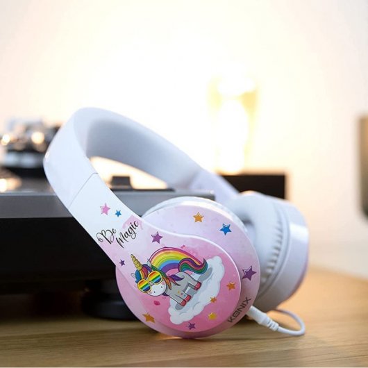 Konix Be Magic Unicorn Casque de jeu Blanc/Rose
