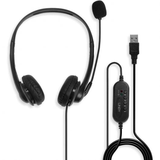 Lindy Auriculares USB Negros