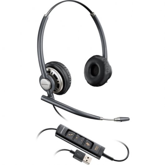 POLY Encorepro HW725 Casque Avec fil Arceau Bureau/Centre d'appels Noir, Argent