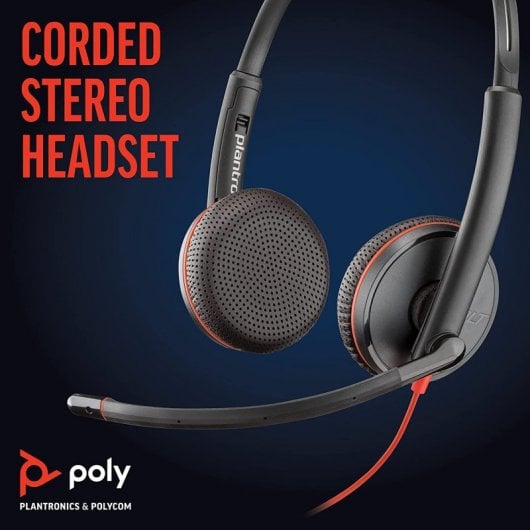 POLY Blackwire C3225 Casque Avec fil Arceau Bureau/Centre d'appels USB Type-C Noir