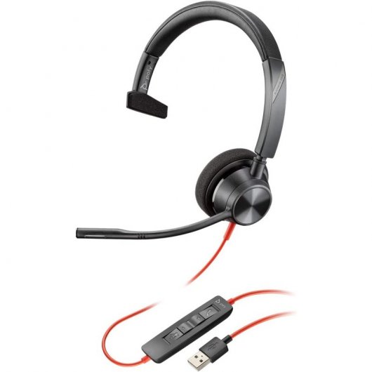 Cuffie mono Poly Blackwire 3310 con microfono USB Nero