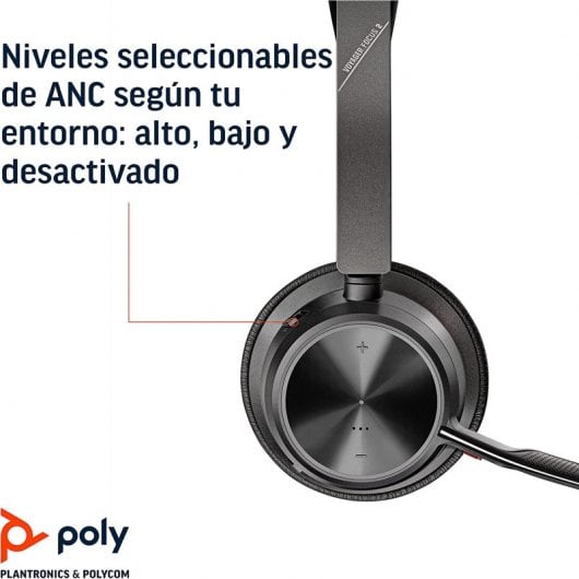 Cuffie USB-C wireless Poly Voyager Focus 2 UC con cancellazione attiva del rumore