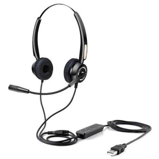 Auriculares Urban Factory Movee USB con cable USB-A, Micrófono Boom, Negro
