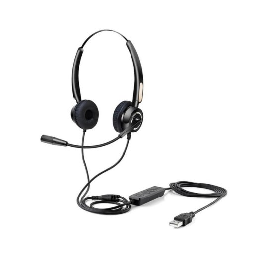 Auriculares Urban Factory Movee USB con cable USB-A, Micrófono Boom, Negro