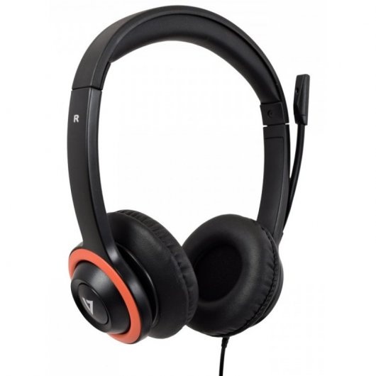 V7 Safesound Auriculares con Micrófono USB Negros