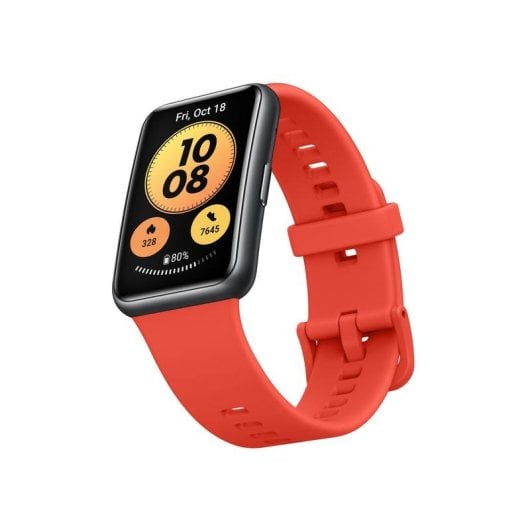 Huawei Watch Fit Bluetooth GPS 30mm AMOLED Rouge Pomelo Étanche 5ATM Pulsomètre SpO2