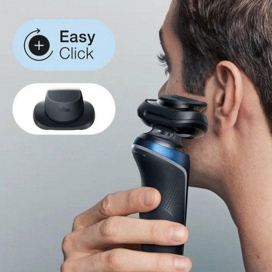 Máquina de Barbear Facial Braun Series 6 61-B1200s Recarregável 50min Seco e Molhado 3 Lâminas Aparador de Precisão